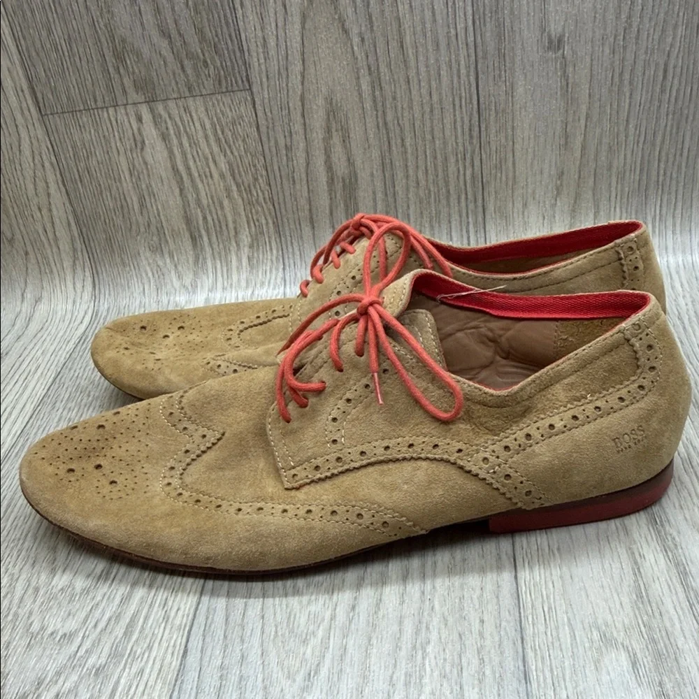 Hugo Boss Tan and Red Men's Shoes